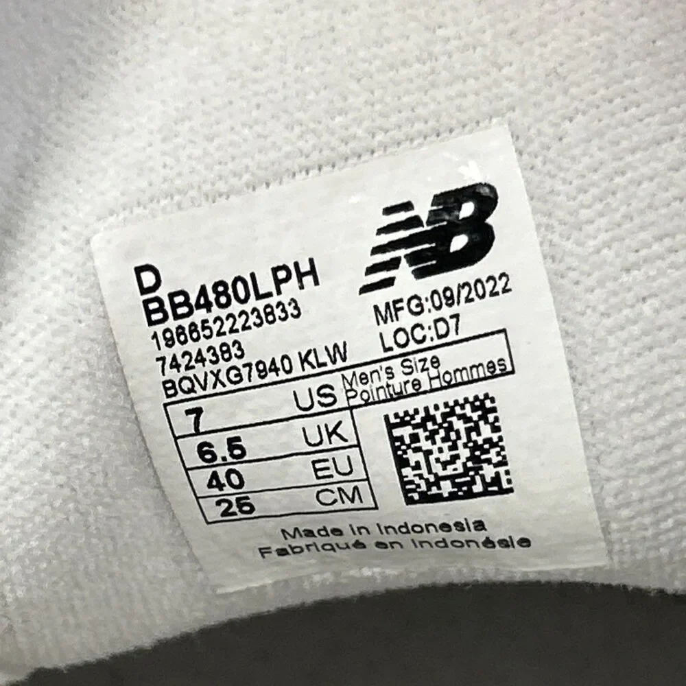 New Balance 480 Shoes Mens 7 Sneakers White Peach Low Casual Athletic Womens 9